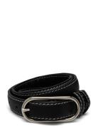 Glossy Nola Leather Belt Bælte Black Becksöndergaard