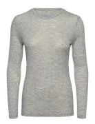 Top Merino Wool Ls Tops T-shirts & Tops Long-sleeved Grey Lindex