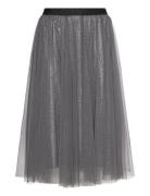 Skirt With Plisse And Glitter Skirts Knee-length & Midi Skirts Silver ...