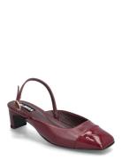 Lindy Bliss Burgundy Leather Pumps Shoes Sling Backs Heeled Slingbacks...