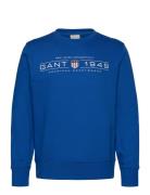 Graphic C-Neck Sweat Tops Sweatshirts & Hoodies Sweatshirts Blue GANT