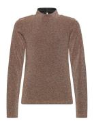 Tnidalou L_S Tee Tops T-shirts Long-sleeved T-Skjorte Brown The New