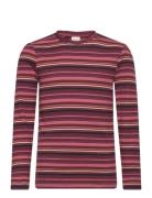 T-Shirt Ls Y/D Rib Tops T-shirts Long-sleeved T-Skjorte Red Minymo