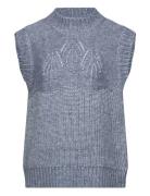 Slipover Knit Tops Vests Blue Creamie