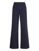 Cotton Twill Wide-Leg Pant Bottoms Trousers Chinos Navy Lauren Ralph L...