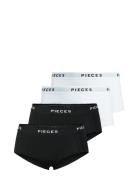 Pclogo Lady 4 Pack Solid Noos Bc Hipsters Undertøj Black Pieces