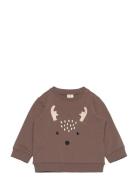 Sweatshirt Reindeer Tops Sweatshirts & Hoodies Sweatshirts Brown Linde...