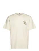 Interlock Logo Tee Tops T-Kortærmet Skjorte Cream Tommy Hilfiger