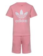 Short Tee Set Sets Sets With Short-sleeved T-shirt Pink Adidas Origina...