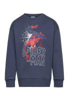 Sweatshirt Spiderman Tops Sweatshirts & Hoodies Sweatshirts Navy Linde...