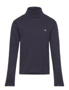 Shield Ls Turtle Neck Tops T-shirts Turtleneck Navy GANT