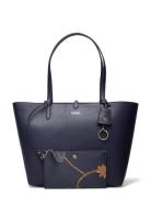 Faux-Leather Reversible Tote Bag Shopper Taske Navy Lauren Ralph Laure...