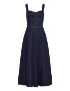 Lilah Denim Midi Dress Maxikjole Festkjole Navy Bardot