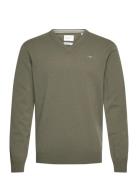 Superfine Lambswool V-Neck Tops Knitwear V-necks Green GANT