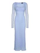 Adoni Lace Midi Dress Knælang Kjole Blue Bardot