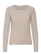 Cwamy Stripe - T-Shirt Tops T-shirts & Tops Long-sleeved Beige Claire ...