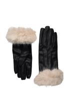 Combined Hair Gloves Accessories Gloves Finger Gloves Black Mango