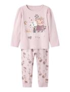 Nmfdyris Peppa Ls Nightset Noos Cplg Pyjamassæt Purple Name It