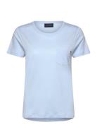 Cotton-Modal Blend Classic Tee Tops T-shirts & Tops Short-sleeved Blue...