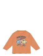 Nmmthorhim Nreg Ls Top Box Tops T-shirts Long-sleeved T-Skjorte Orange...