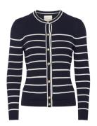 Ribbed Breton Cardigan Tops Knitwear Cardigans Navy GANT