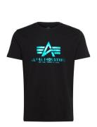 Basic T-Shirt Foil Print Designers T-Kortærmet Skjorte Black Alpha Ind...