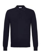 Polo Collar Wool Sweater Tops Knitwear Long Sleeve Knitted Polos Black...