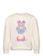 T-Shirt Tops T-shirts Long-sleeved T-Skjorte Cream Billieblush