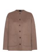 Double Faced Wool Blend Jacket Uldjakke Jakke Brown Lexington Clothing
