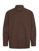 Wwday Striped Shirt Tops Shirts Casual Brown Double A By Wood Wood