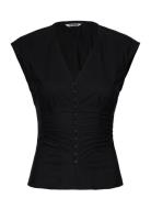 Fitted Top Tops T-shirts & Tops Sleeveless Black Weekday