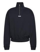 Wblee Half Zip Tops Sweatshirts & Hoodies Sweatshirts Black Woodbird