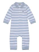 Striped Shield Pique -Piece Langærmet Body Blue GANT