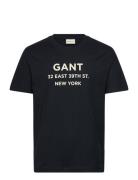 Small Graphic Printed T-Shirt Tops T-Kortærmet Skjorte Black GANT