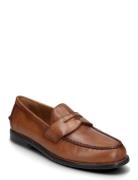 Alston Leather Penny Loafer Loafers Flade Sko Brown Polo Ralph Lauren