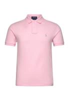 Slim Fit Mesh Polo Shirt Tops Polos Short-sleeved Pink Polo Ralph Laur...