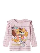 Nmfjulia Paw Ls Top Box Cplg Tops T-shirts Long-sleeved T-Skjorte Pink...