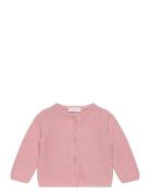 Button Knit Cardigan Tops Knitwear Cardigans Pink Mango