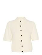 Alphagz Ss Short Cardigan Noos Tops Knitwear Cardigans Cream Gestuz