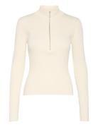 Yasmiagz Zipper Pullover Noos Tops Knitwear Jumpers Cream Gestuz