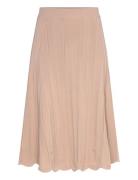 Anissa Ribbed Knit Midi Skirt Skirts Knee-length & Midi Skirts Beige M...