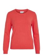 Viril O-Neck L/S Knit Top - Noos Tops Knitwear Jumpers Orange Vila