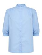 Sc-Caliste Tops Shirts Short-sleeved Blue Soyaconcept