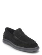 Chaol_Mocc_Sd Loafers Flade Sko Black HUGO