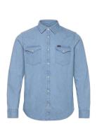 Regular Western Shirt Tops Shirts Denim Shirts Blue Lee Jeans