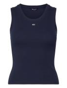 Tjw Essential Rib Tank Ext Tops T-shirts & Tops Sleeveless Navy Tommy ...