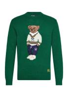 Polo Bear Sweater Tops Knitwear Round Necks Green Polo Ralph Lauren