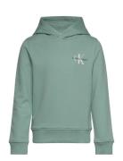 Small Monogram Hoodie Tops Sweatshirts & Hoodies Hoodies Green Calvin ...