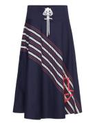 Microsanded Twill-Skirt Skirts Knee-length & Midi Skirts Navy Lauren R...