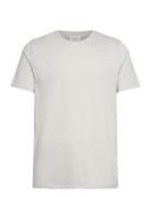 Mouliné O-Neck Tee S/S Tops T-Kortærmet Skjorte Grey Lindbergh